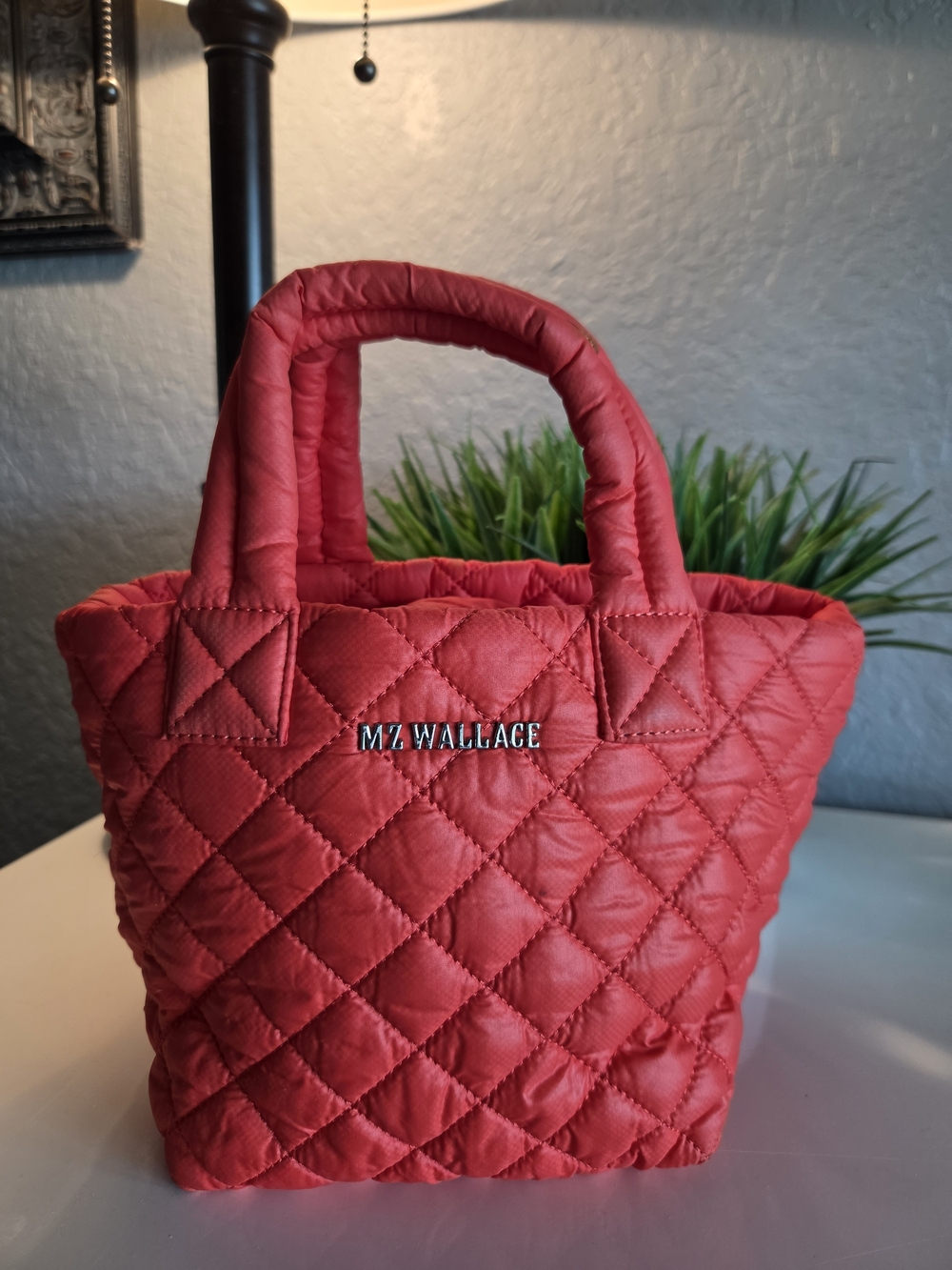 MZ Wallace Micro Metro Tote Deluxe Red Apple Quilted Mini Bag Handbag